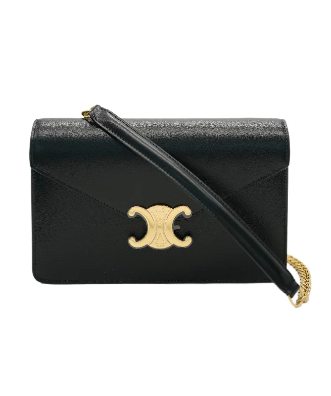 Celine Margo Wallet On Chain Black with GHW -