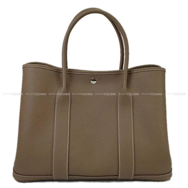 HERMES tote bag Garden Party 36 PM Etoupe Veau Negonda Silver HW Stamp B[BRAND NEW][Authentic]