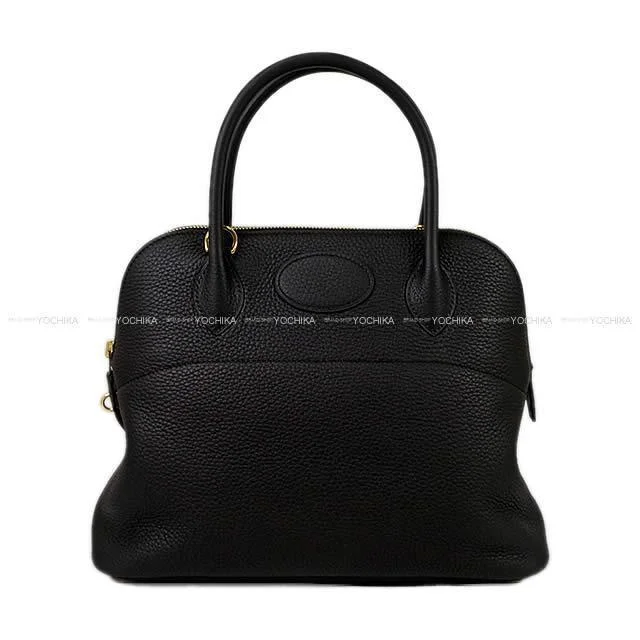 HERMES Shoulder bag Bolide31 Noir (Black) Taurillon Clemence Gold HW Stamp Y[EXCELLENT][Authentic]