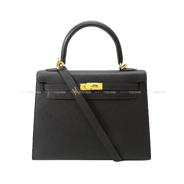 HERMES Shoulder bag Kelly25 Sellier Personal order Graphite Veau Epsom Gold HW Stamp U[BRAND NEW][Authentic]