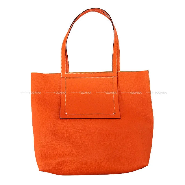 [Pre-loved] HERMES tote bag Cabasellier 46 Feu Orange Taurillon Clemence Stamp Z[LIKE NEW][Authentic]