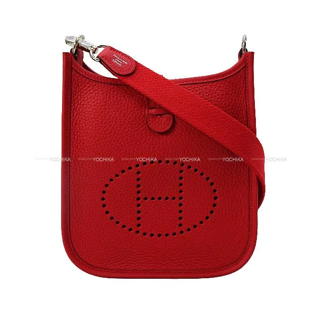 HERMES Shoulder bag Evelyne 16 TPM Vermillon Taurillon Clemence Silver HW Stamp B[BRAND NEW][Authentic]