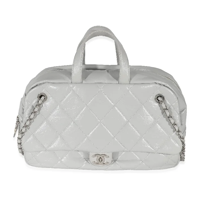 Chanel Grey Calfskin Express Bowling Bag