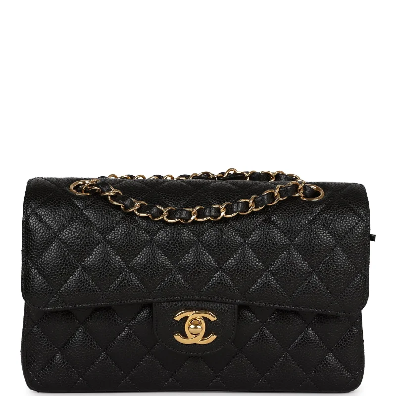 Chanel Small Classic Double Flap Black Caviar Gold Hardware