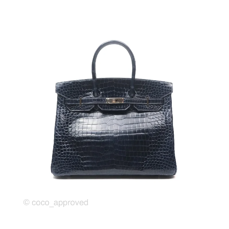 Hermès Birkin 35 Porosus Marine 78 Palladium Hardware