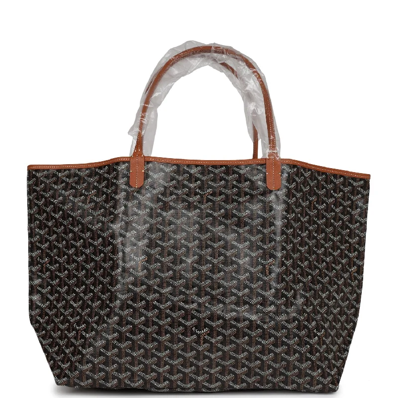 Goyard Goyardine Black Saint Louis GM Tote Bag Palladium Hardware