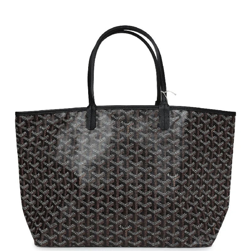 Goyard Goyardine Black St. Louis PM Tote Bag Palladium Hardware