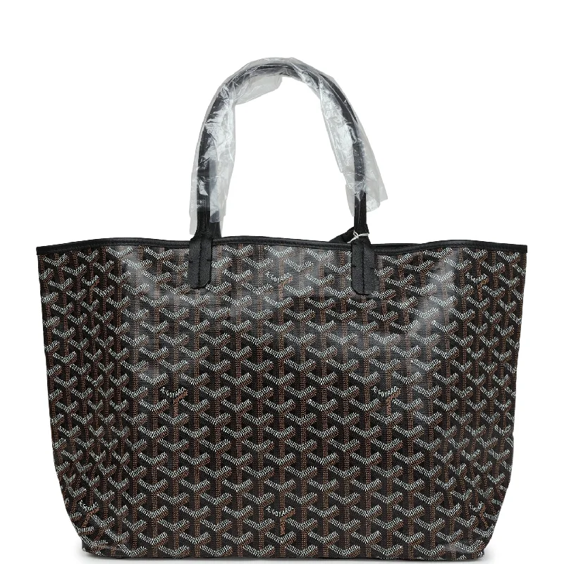 Goyard Goyardine Black St. Louis PM Tote Bag Palladium Hardware