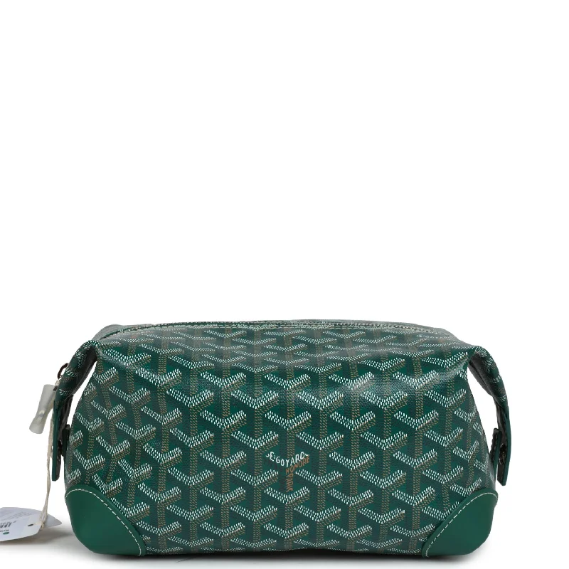 Goyard Goyardine Green Boeing Toiletry 25 Bag Palladium Hardware