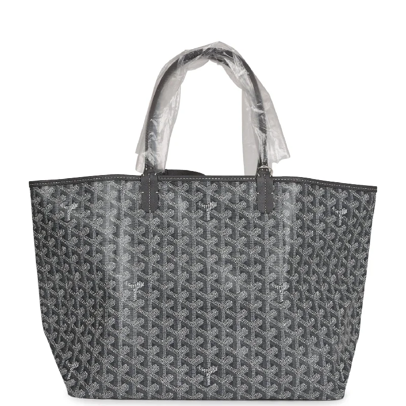 Goyard Goyardine Grey St. Louis PM Tote Bag Palladium Hardware