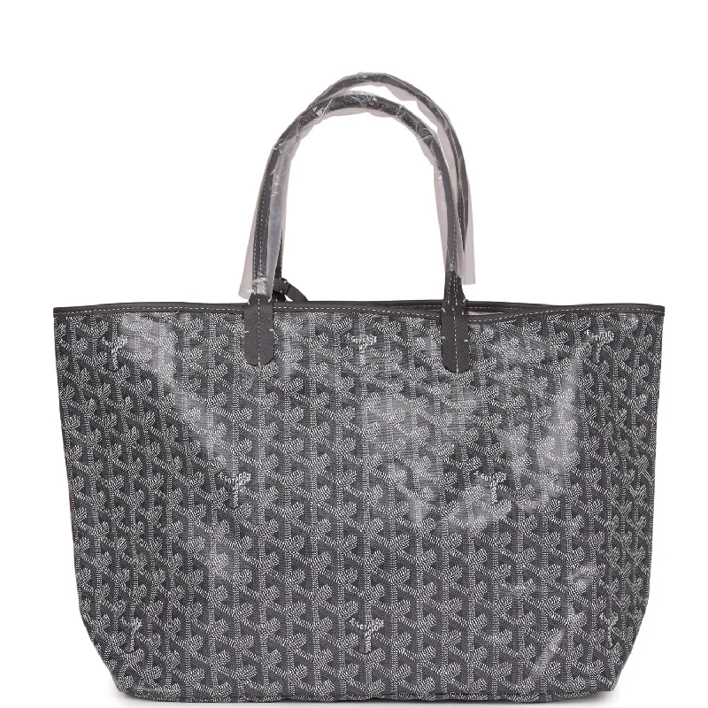 Goyard Goyardine Grey St. Louis PM Tote Bag Palladium Hardware