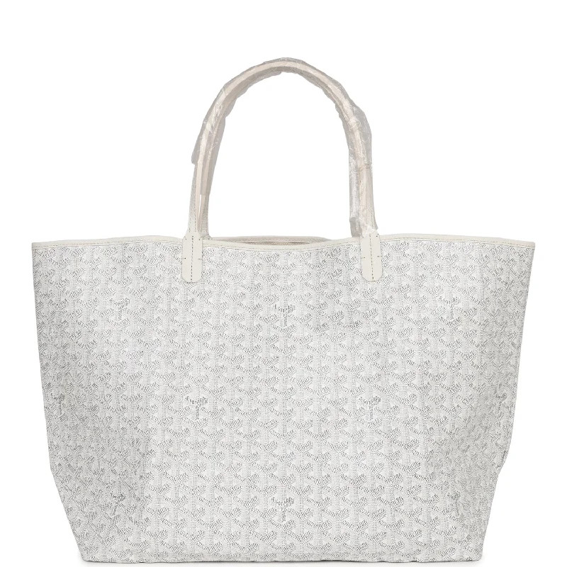 Goyard Goyardine White St. Louis GM Tote Bag Palladium Hardware