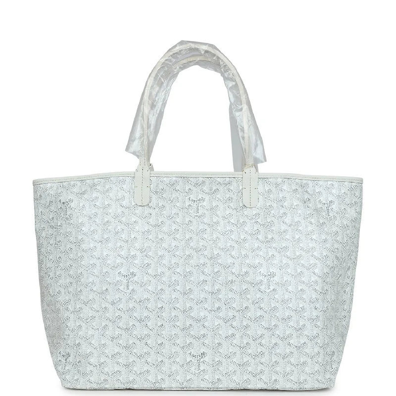 Goyard Goyardine White St. Louis PM Tote Bag Palladium Hardware