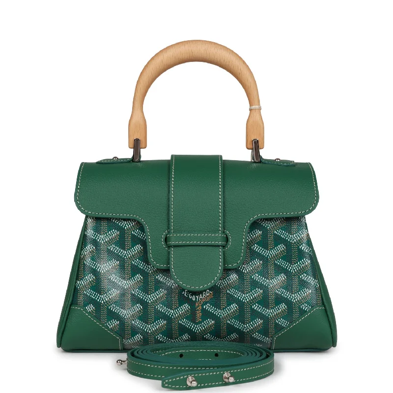 Goyard Saigon Souple Mini Bag Green Goyardine Palladium Hardware