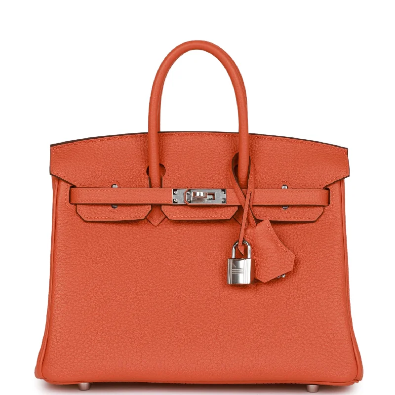 Hermes Birkin 25 Orange Togo Palladium Hardware