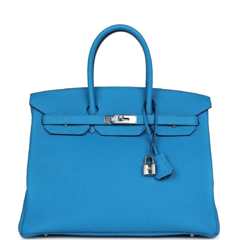 Hermes Birkin 35 Bleu Zanzibar Verso Togo Palladium Hardware