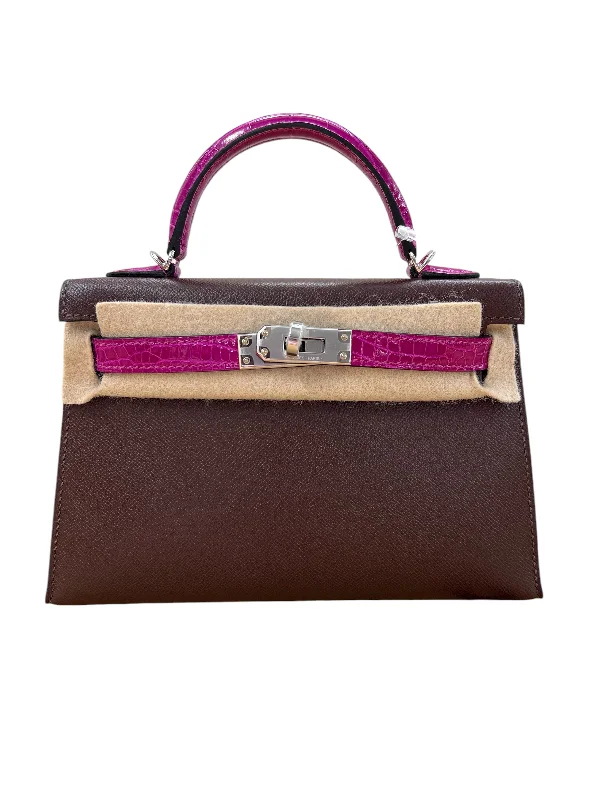 Hermes Kelly 20 Touch Rose Scheherazade / Moka PHW #W SKCB-126489