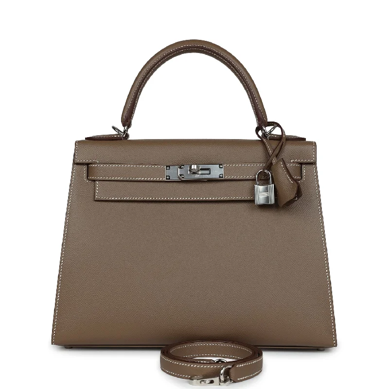 Hermes Kelly Sellier 28 Etoupe Epsom Palladium Hardware