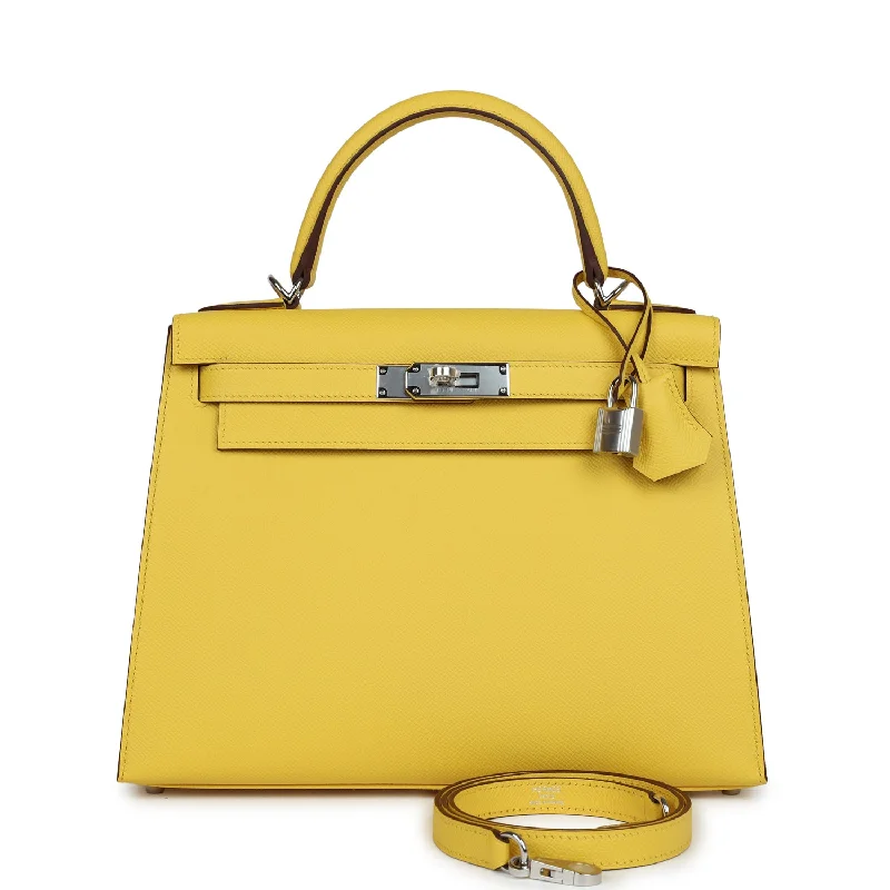 Hermes Kelly Sellier 28 Jaune de Naples Epsom Palladium Hardware