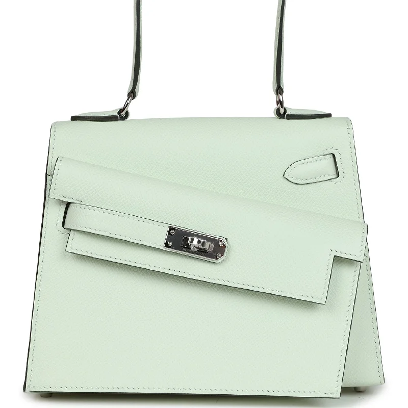 Hermes Kelly Sellier en Desordre 20 Vert Fizz Epsom Palladium Hardware