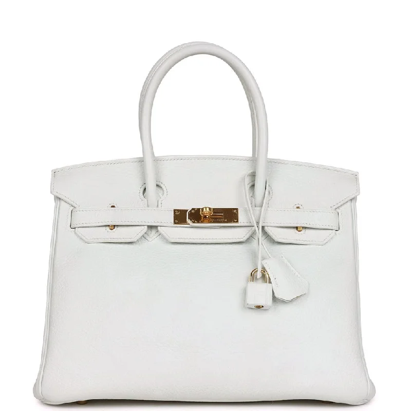 Hermes Birkin 30 White Clemence Gold Hardware