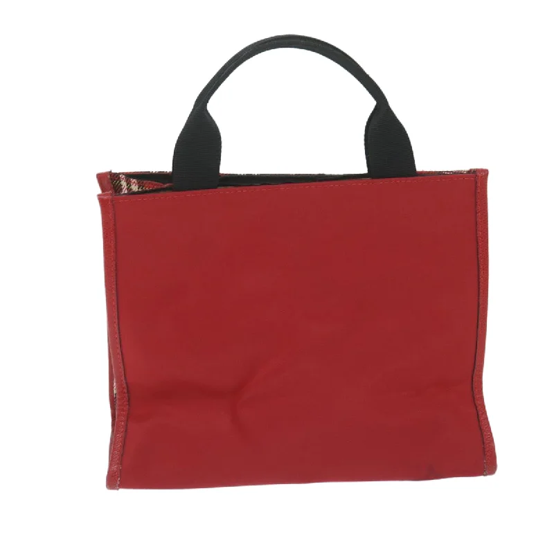 BURBERRY Nova Check Hand Bag Nylon Red  ep2927