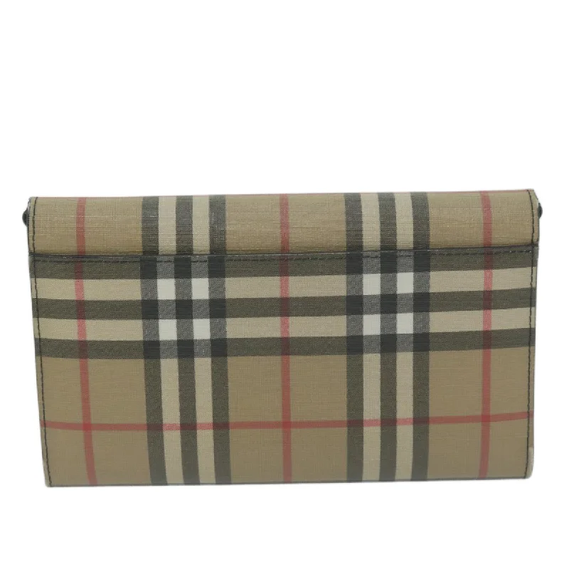 BURBERRY Nova Check Long Wallet PVC Leather Beige  bs11867