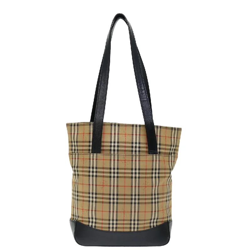 BURBERRY Nova Check Shoulder Bag Canvas Beige Black  ac2917