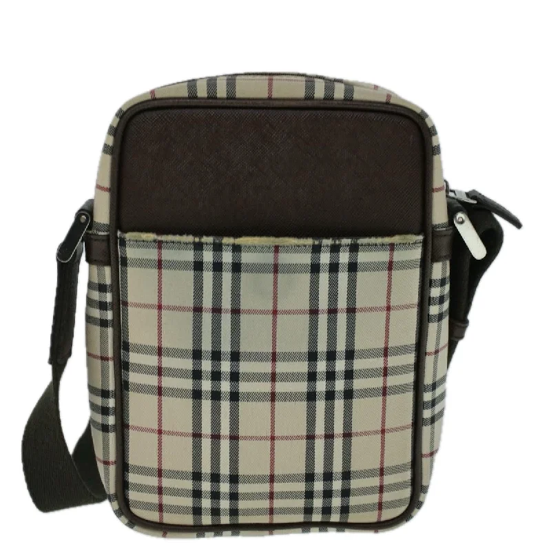 BURBERRY Nova Check Shoulder Bag Canvas Beige Brown  56460