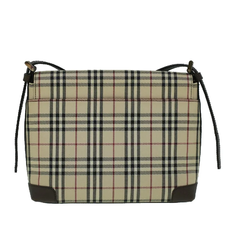 BURBERRY Nova Check Shoulder Bag Canvas Beige Brown  60352