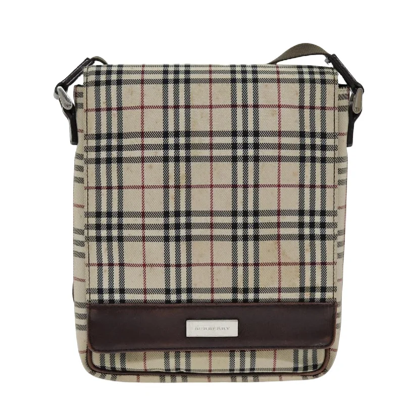 BURBERRY Nova Check Shoulder Bag Canvas Beige  bs14883