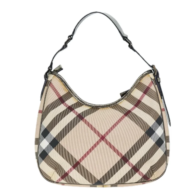 BURBERRY Nova Check Shoulder Bag Coated Canvas Beige  75141