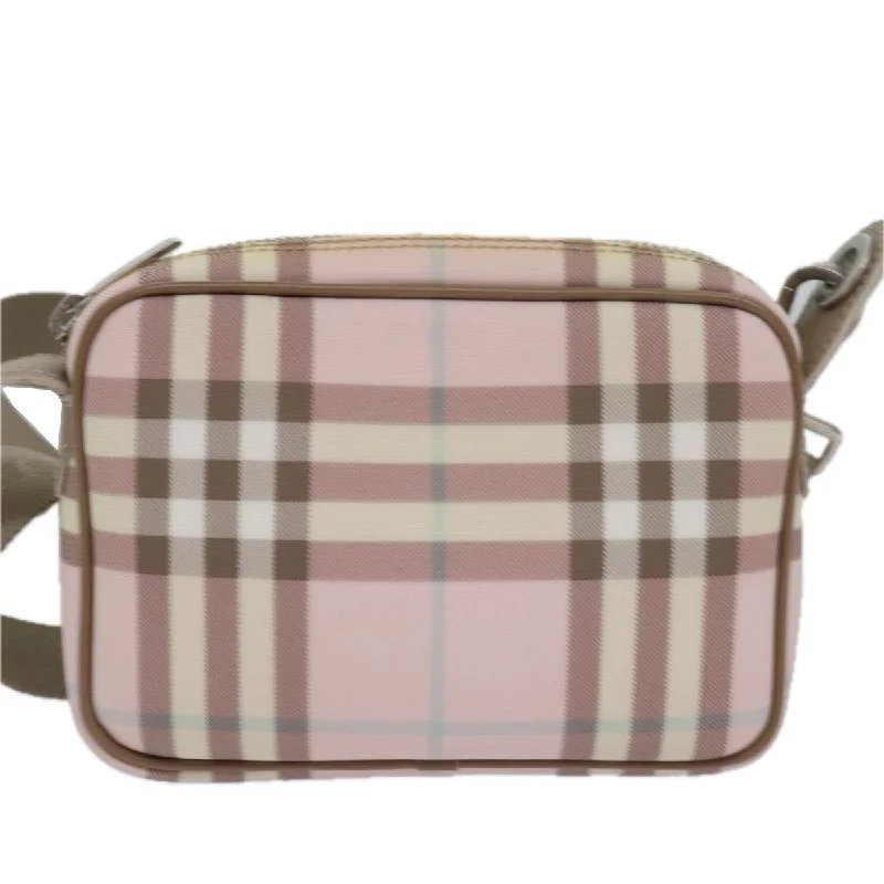 BURBERRY Nova Check Shoulder Bag Coated Canvas Pink  mr285