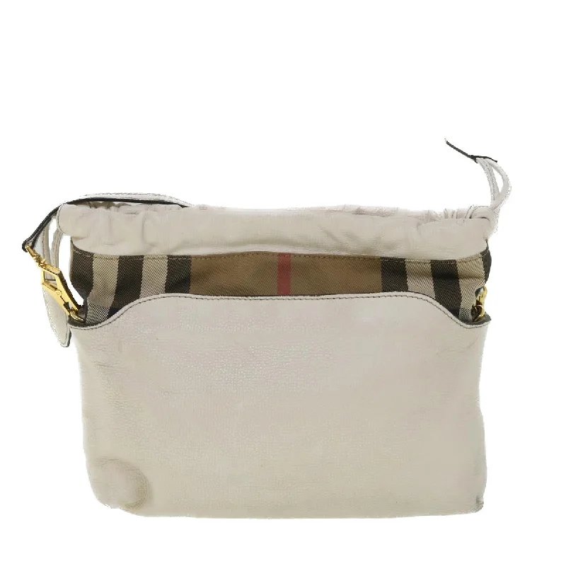 BURBERRY Nova Check Shoulder Bag Leather Beige  ar10452