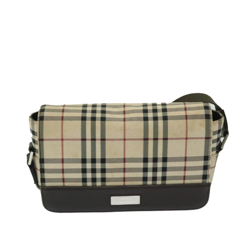 BURBERRY Nova Check Shoulder Bag Nylon Beige  68013