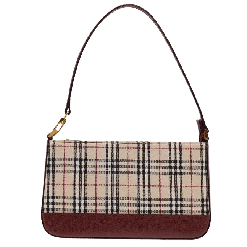 BURBERRY Nova Check Shoulder Bag Nylon Beige  am4151