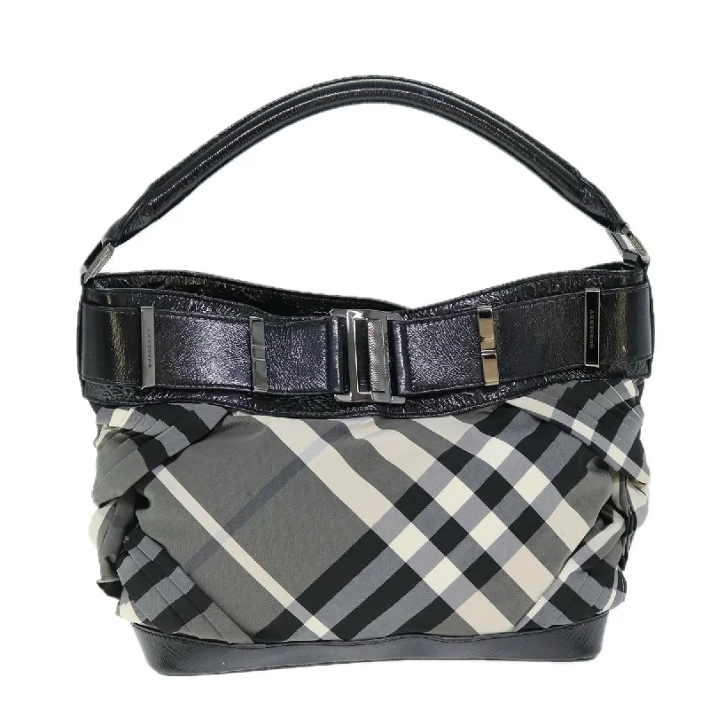 BURBERRY Nova Check Shoulder Bag Nylon Gray  75142