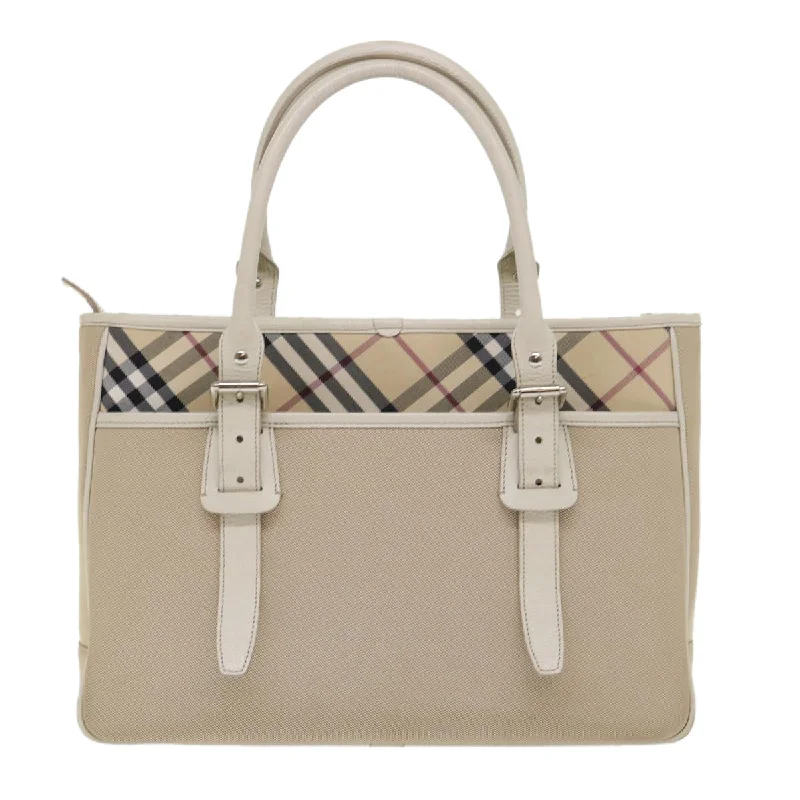 BURBERRY Nova Check Shoulder Bag Nylon Leather Beige  am4592