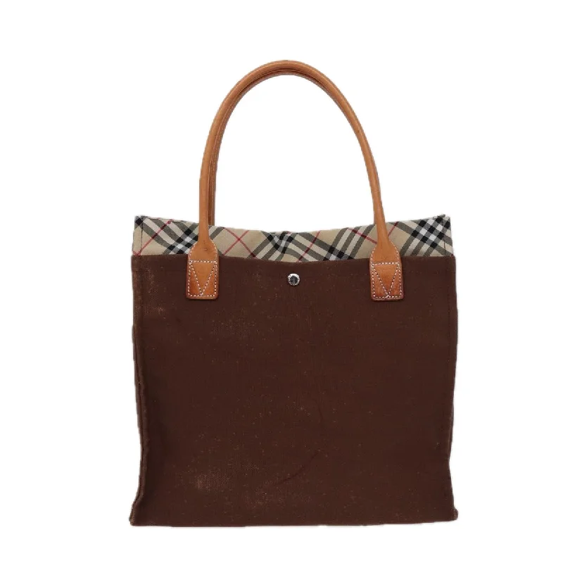 BURBERRY Nova Check Tote Bag Canvas Beige Brown  78542