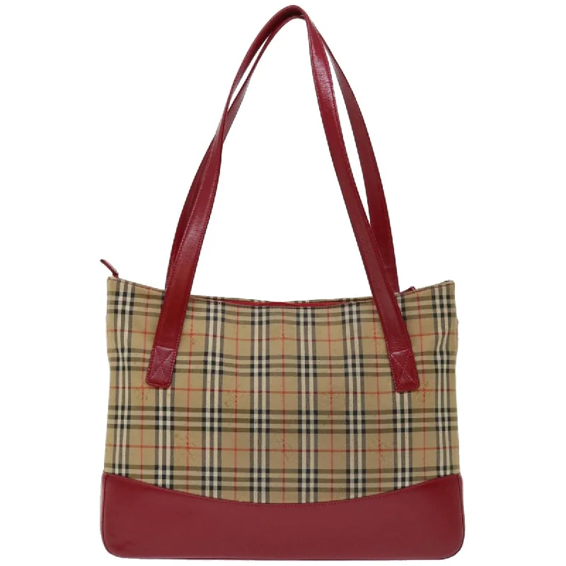 BURBERRY Nova Check Tote Bag Canvas Beige  ep3587