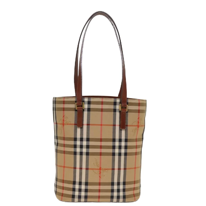 BURBERRY Nova Check Tote Bag Canvas Beige  ep4573