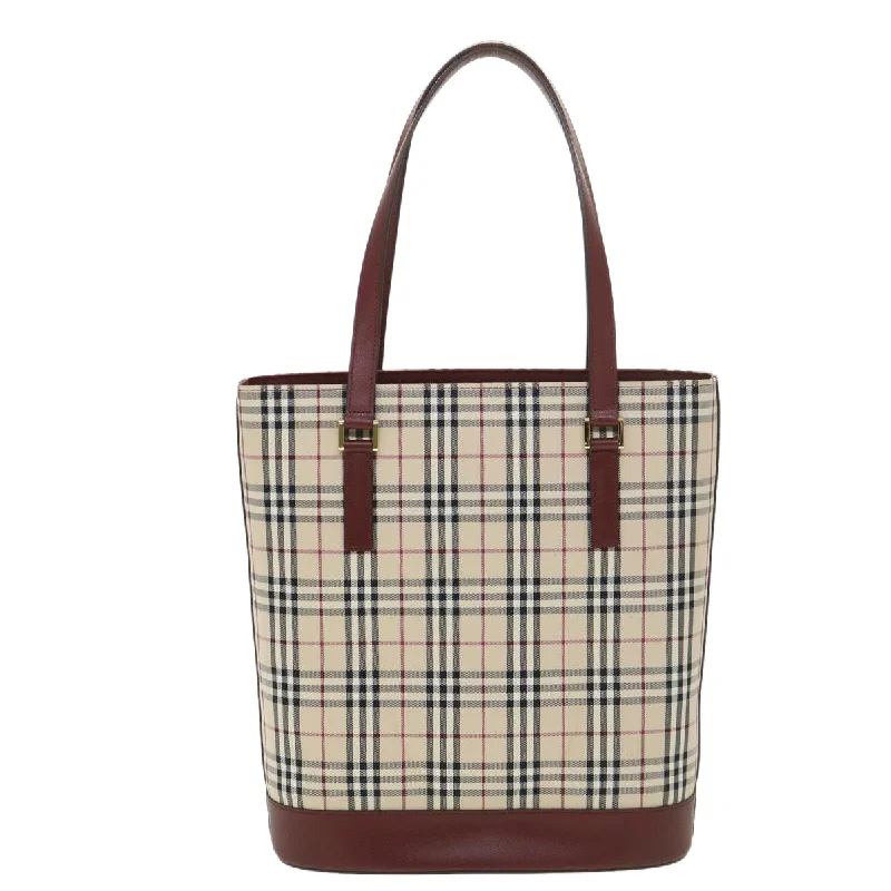 BURBERRY Nova Check Tote Bag Nylon Beige  yk6343