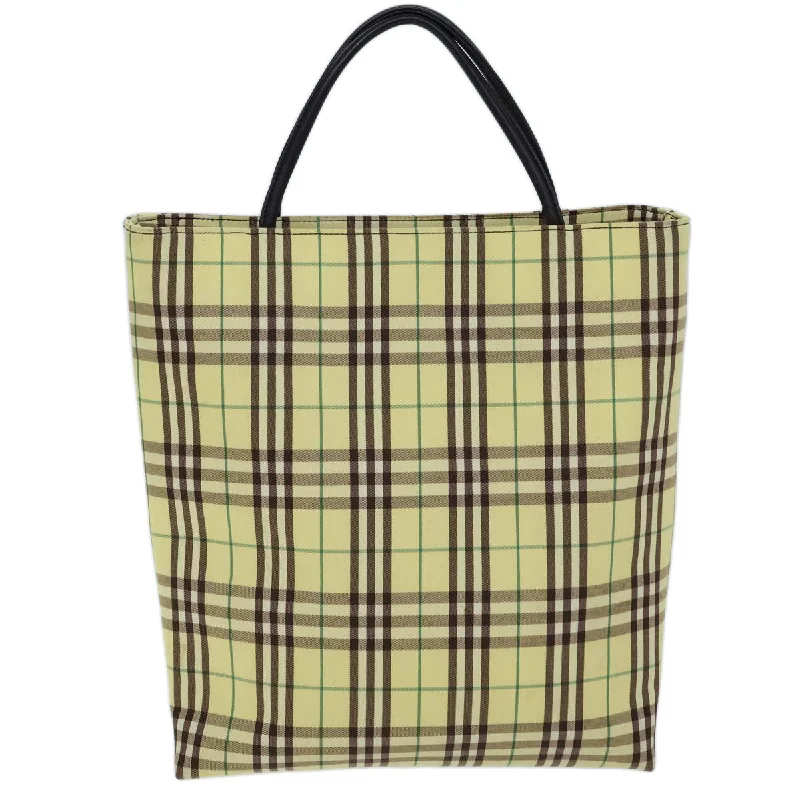 BURBERRY Nova Check Tote Bag Nylon Yellow  72168