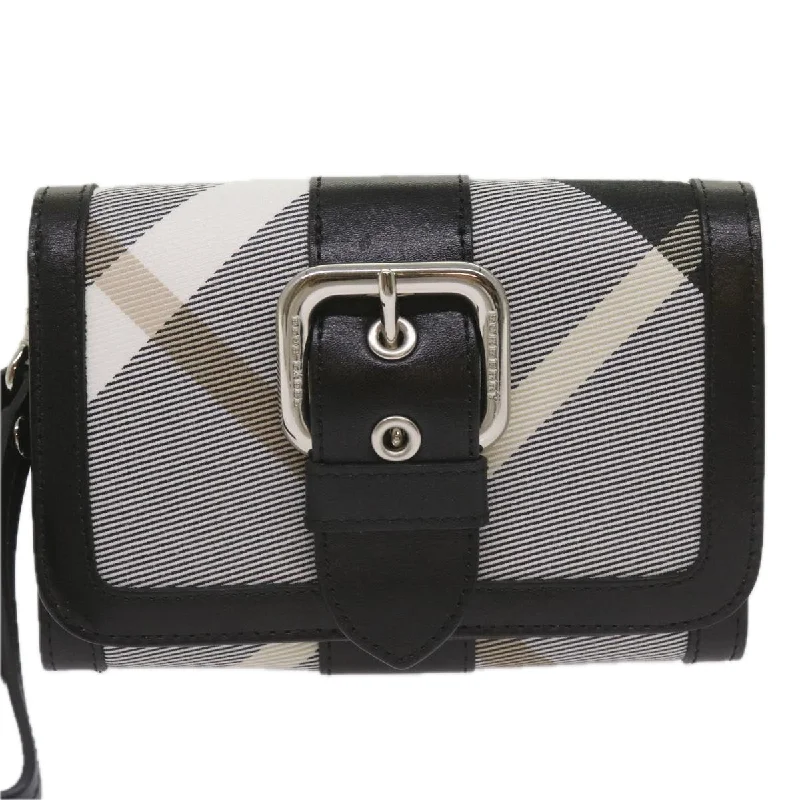 BURBERRY Nova Check Wallet Nylon Gray Black  bs12103