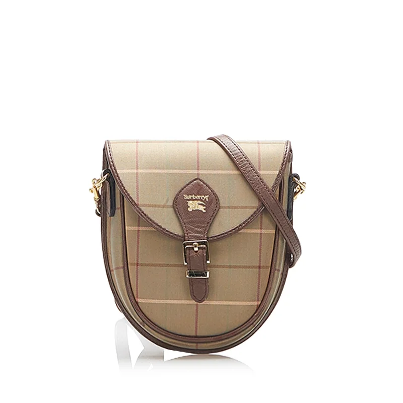 Burberry Plaid Canvas Crossbody Bag (SHG-15796)