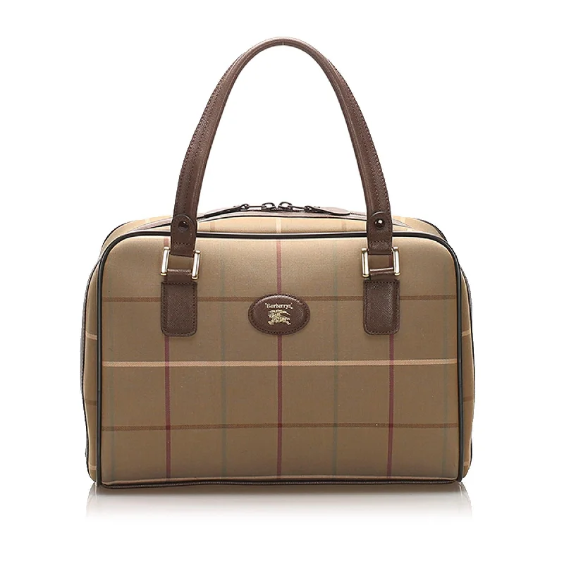 Burberry Plaid Canvas Handbag (SHG-11704)