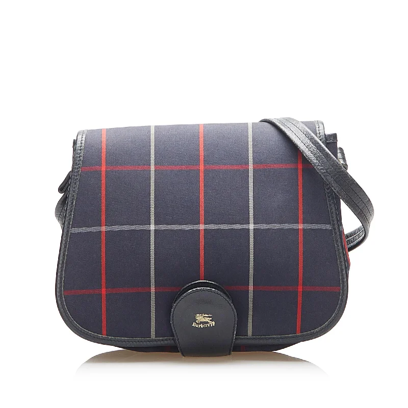 Burberry Plaid Coated Canvas Crossbody Bag (SHG-17945)