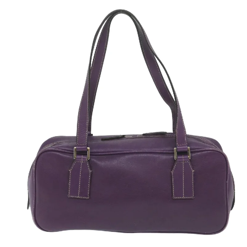 BURBERRY Shoulder Bag Leather Purple  bs11546