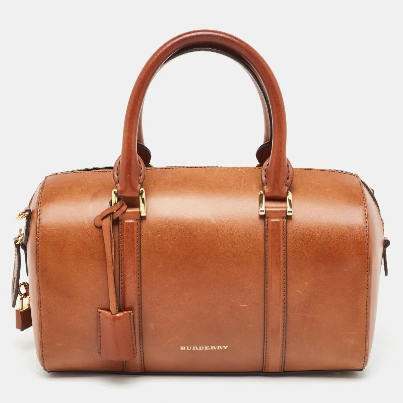 BURBERRY Tan Leather Medium Alchester Bowler Bag