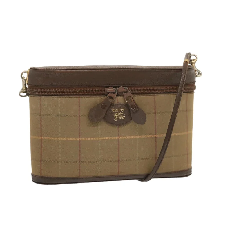 BURBERRYSs Nova Check Shoulder Bag Canvas Beige Auth bs12797